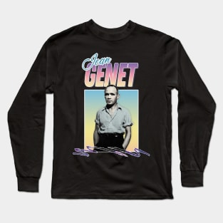 Jean Genet - Aesthetic Retro Style Tribute Design Long Sleeve T-Shirt